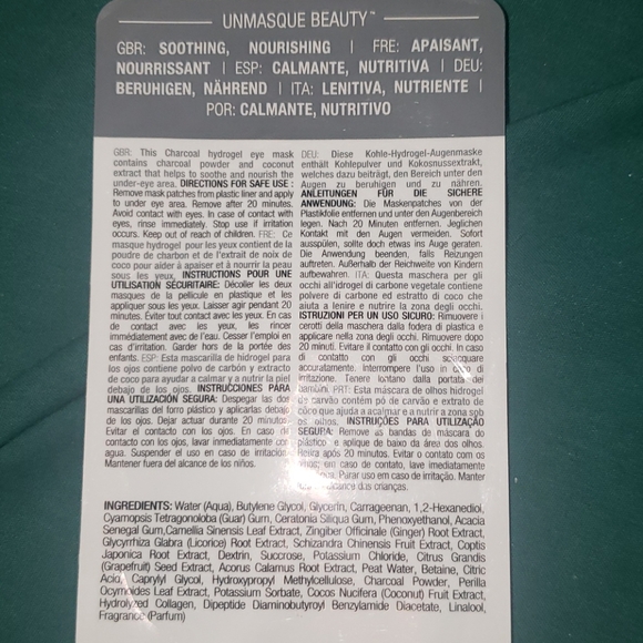 Masque Pure Gold & Charcoal Hydro Eye Masks - Picture 3 of 4